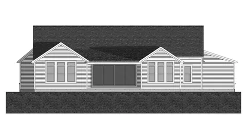 The Robindale house plan, exterior view 3